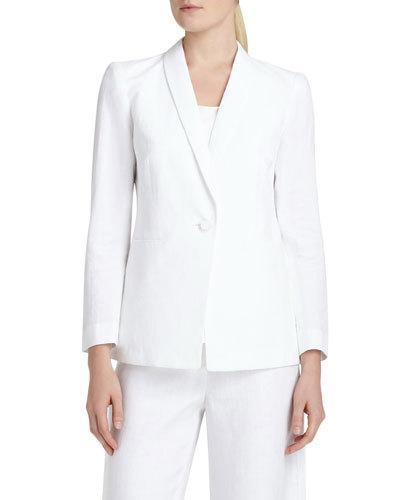 Reeves One-button Jacket, White