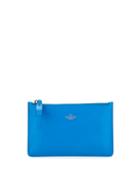 Thin Leather Zip Clutch Bag