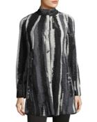 Abstract Striped Stand-collar Jacket
