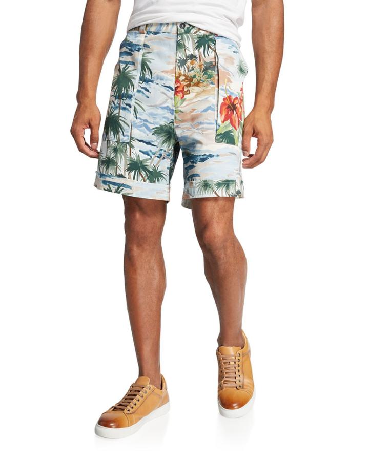 Men's Tropical-print Cuffed