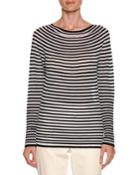 Graphic-striped Round-neck Long-sleeve Knit