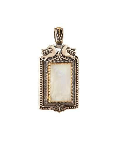 Erato Rectangular Labradorite Doublet Locket Pendant Enhancer