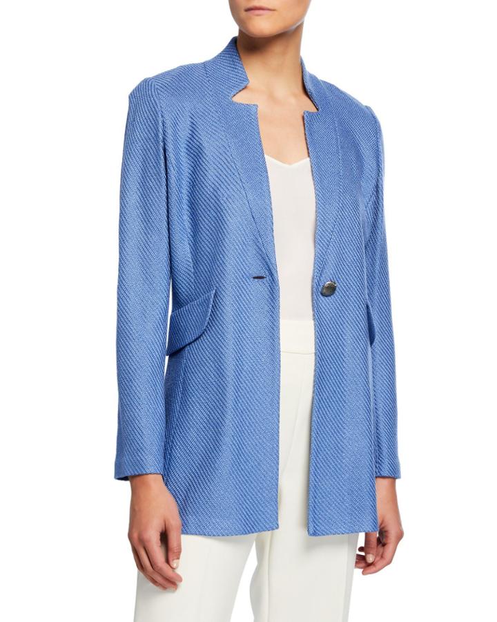 Sarga Knit Twill Notch-collar Jacket