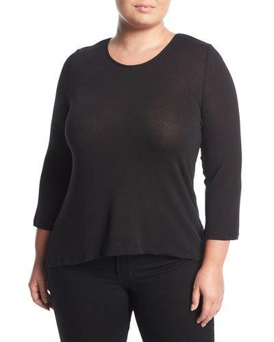 Zip-back 3/4-sleeve Tee,