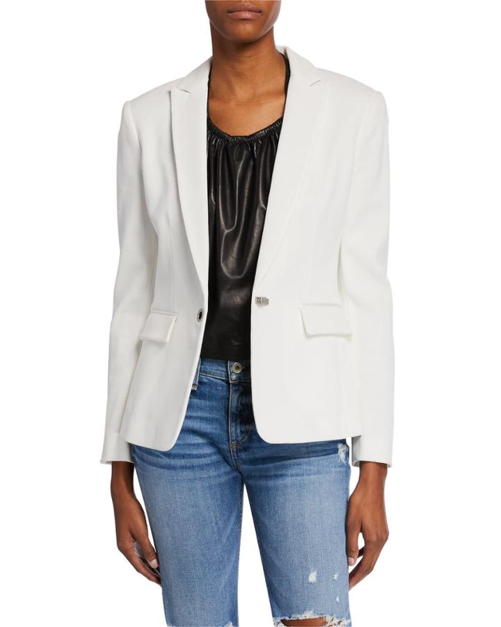 Lexington Hook-front Pique Blazer