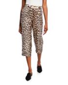 Miami Animal Print Silk Capri Pants