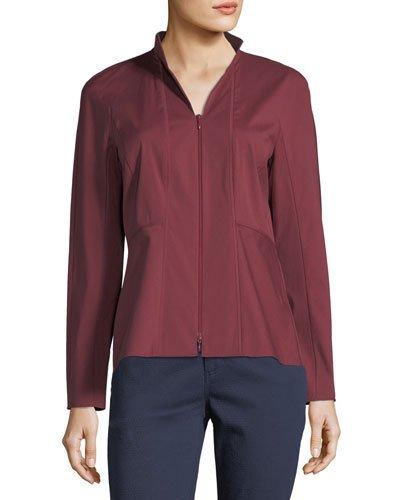 Zip-front Blouse W/