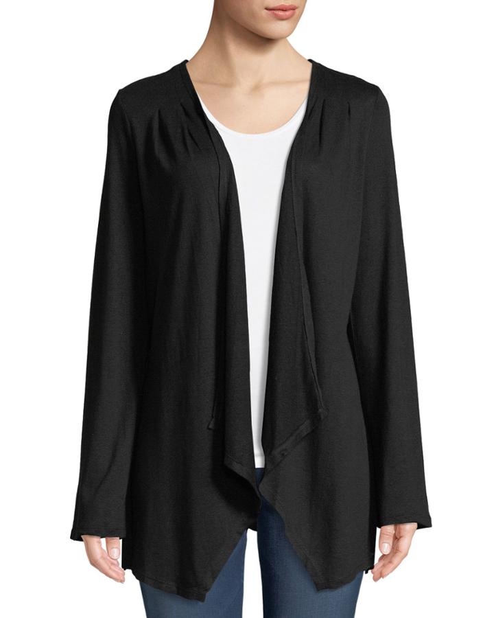 Crochet-back Bell-sleeve Cardigan