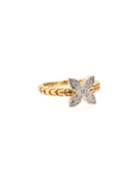 John Hardy Kawung 18k Pave Diamond Flower Ring, Size 5, Women's, Gold