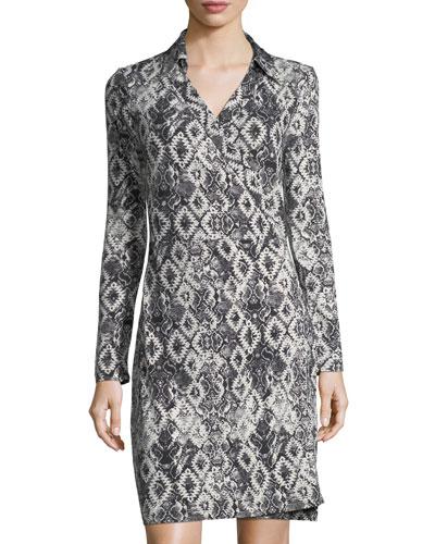 Graphic-print Wrap Dress
