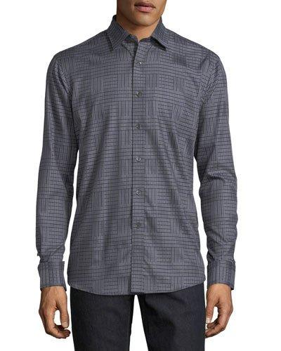 Classic-fit Grid-print Cotton