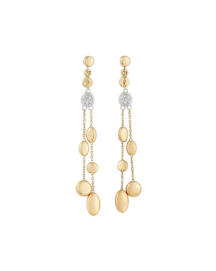 18k Two-tone Classic Diamond Dangle Earrings