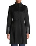 Single-breasted Pea Coat W/ Faux