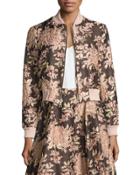 Lonnie Floral Jacquard Bomber Jacket,