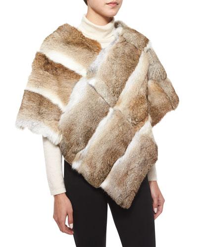 Goma Rabbit Fur Poncho