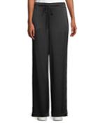 Striped Satin Wide-leg Track Pants