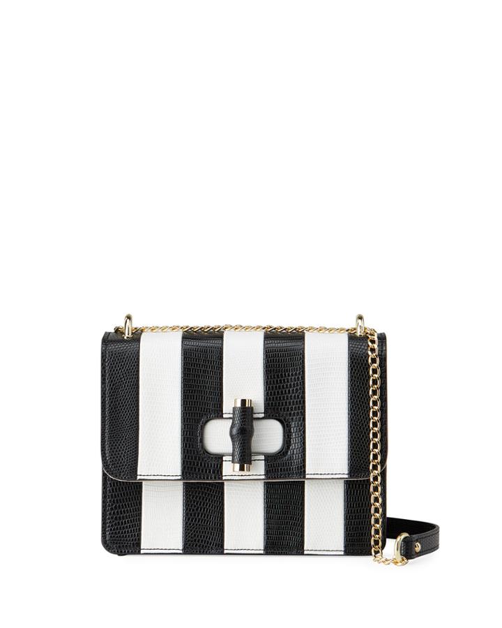 Tahiti Striped Mock-croc Crossbody Bag