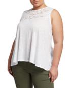 Plus Size Embroidered Applique Mesh