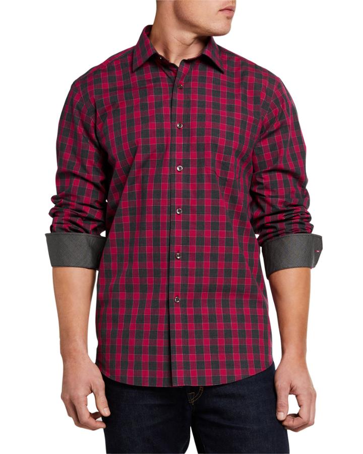 Men's Classic-fit Check Sport Shirt With Pocket
