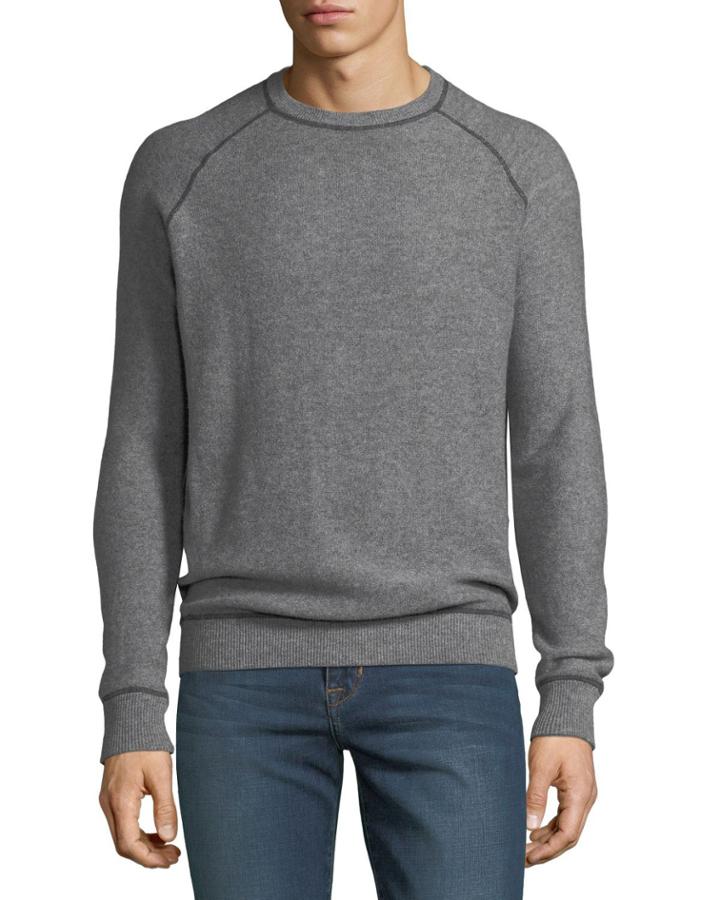 Men's Cashmere-jersey Topstitch