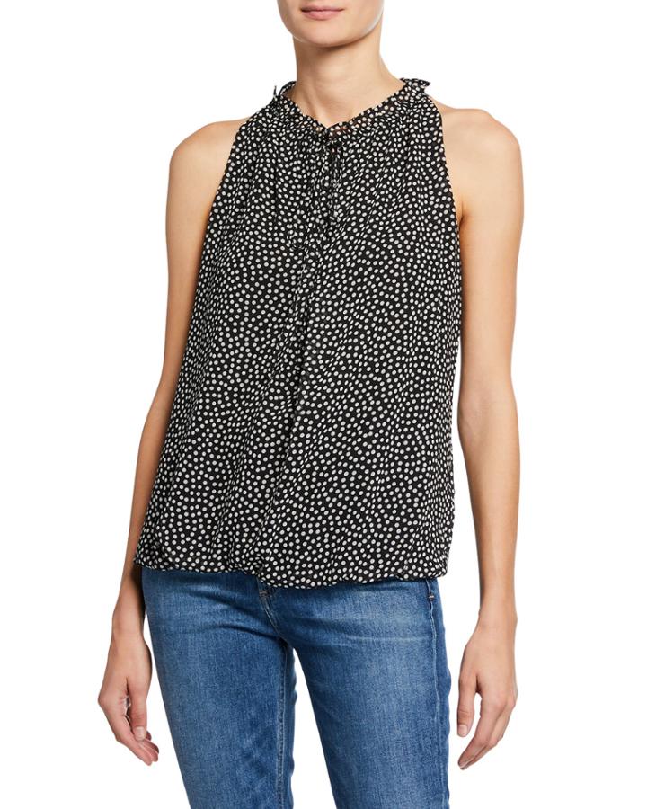 Tie-front Heart Blouson Tank