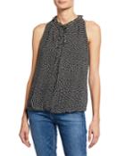 Tie-front Heart Blouson Tank