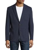 Two-button Dotted Blazer, Navy