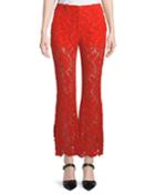 Floral-lace Flared Pants