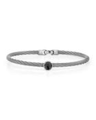 Stainless Steel & Onyx Cable Bracelet, Gray