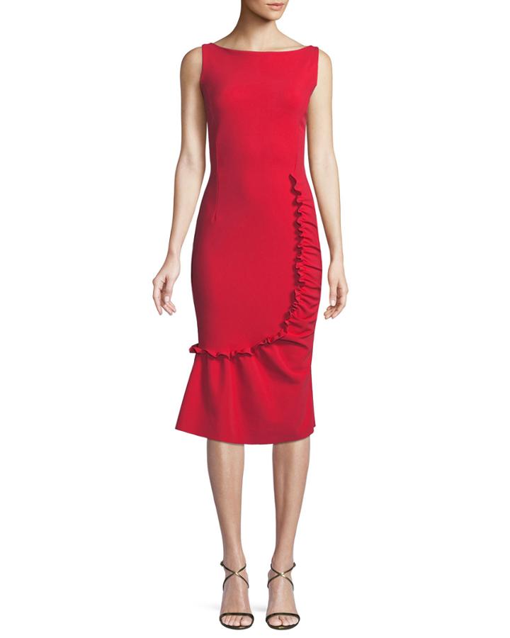 Tera Shirred Sleeveless Cocktail Dress