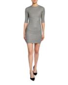 Delora Herringbone Crewneck 1/2-sleeve