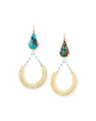 Bronzite Turquoise Hoop Drop Earrings