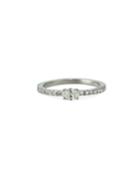 18k White Gold Petite Diamond Ring,