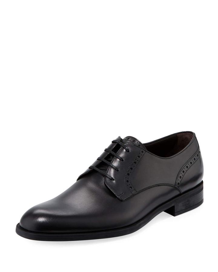 Plain-toe Leather Derby