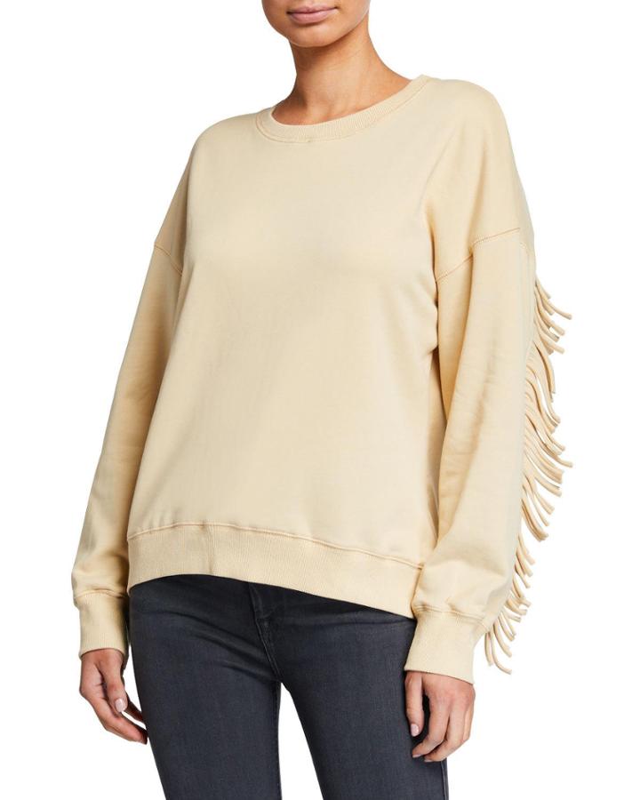 Fringe Back Crewneck