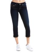 Rolled Dark Capri Jeans