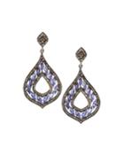 Moroccan Iolite & Diamond Drop Earrings