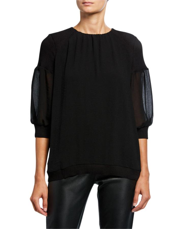 Pleated Jacquard Tunic