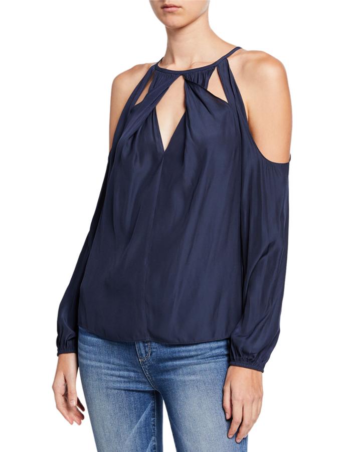 Tech Cutout Cold-shoulder Top