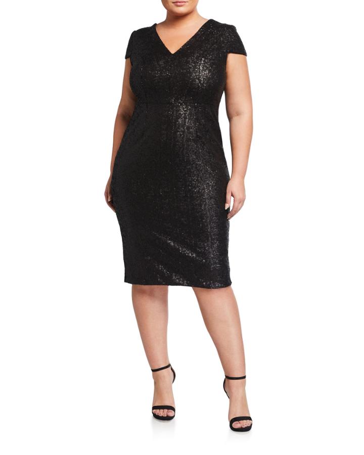 Plus Size Allison Cap-sleeve Plunge