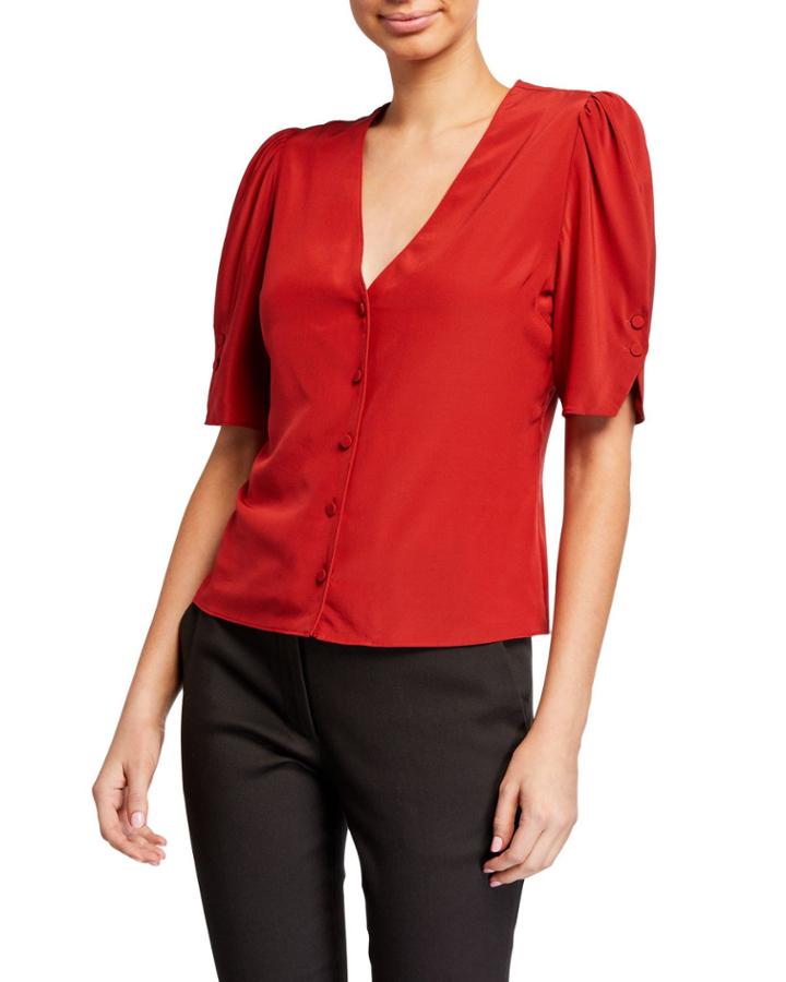 Olivia V-neck Button-front
