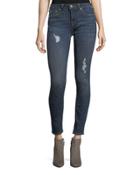 Distressed & Studded Skinny-leg Jeans