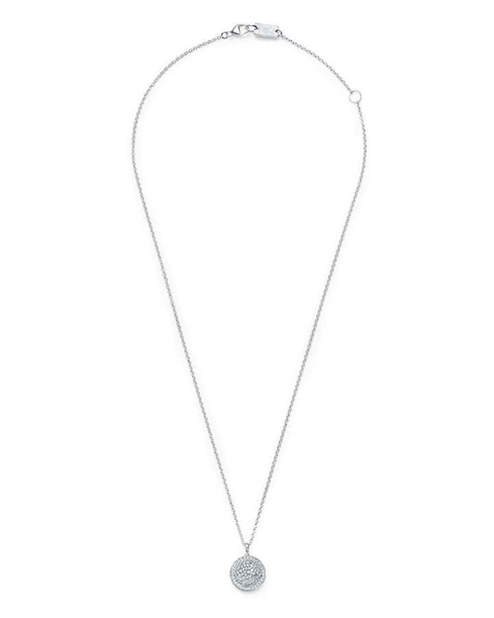 Lollipop Diamond Pave Dome Pendant Necklace
