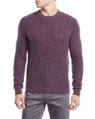 Men's Cashmere Cable-knit Crewneck Pullover