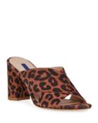 Galene Leopard-print Crisscross Slide Heel