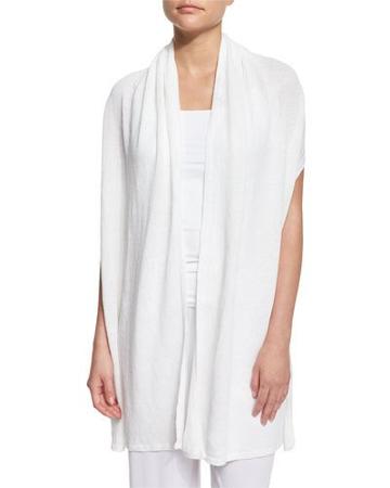 Draped-front Sweater Vest, White