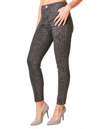 Textured Snake High-rise Skinny Ankle Jeans