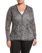Alys Long-sleeve Zip Burnout Hoodie,