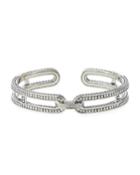 Dot Silver Bracelet W/ Diamond Pave,