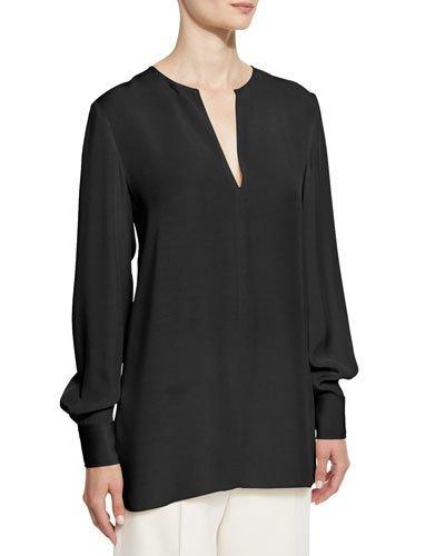 Long-sleeve Crepe Tunic,
